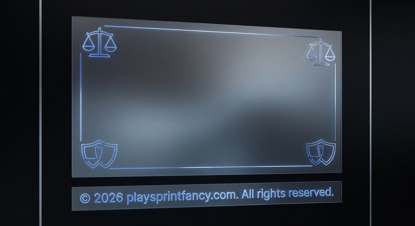 Professional legal and responsible gaming themed visual with subtle blue neon highlights